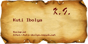 Kuti Ibolya névjegykártya